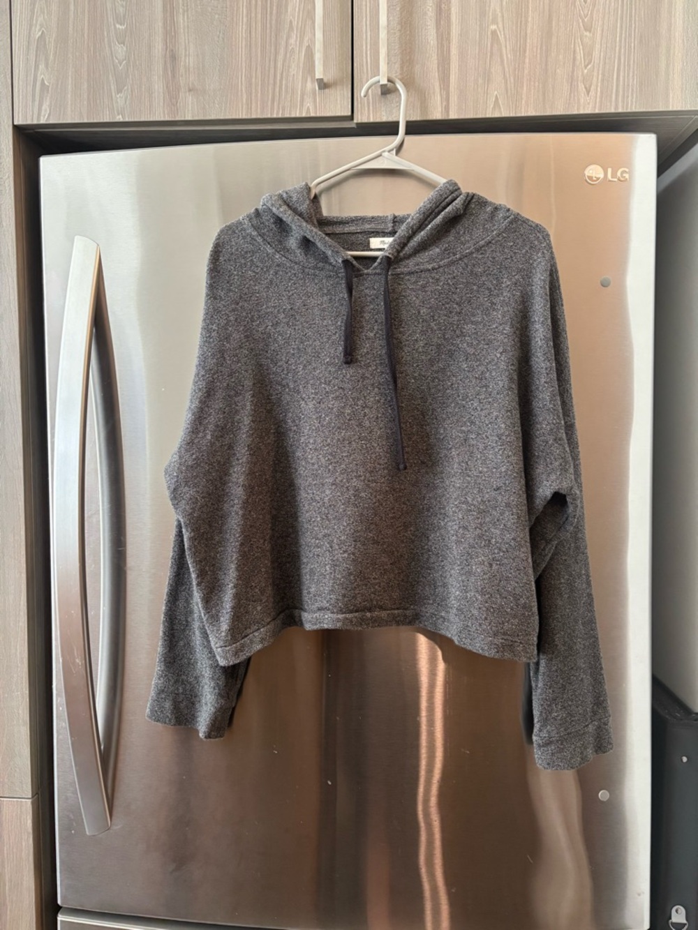 Madewell Charcoal Gray Cropped Hoodie